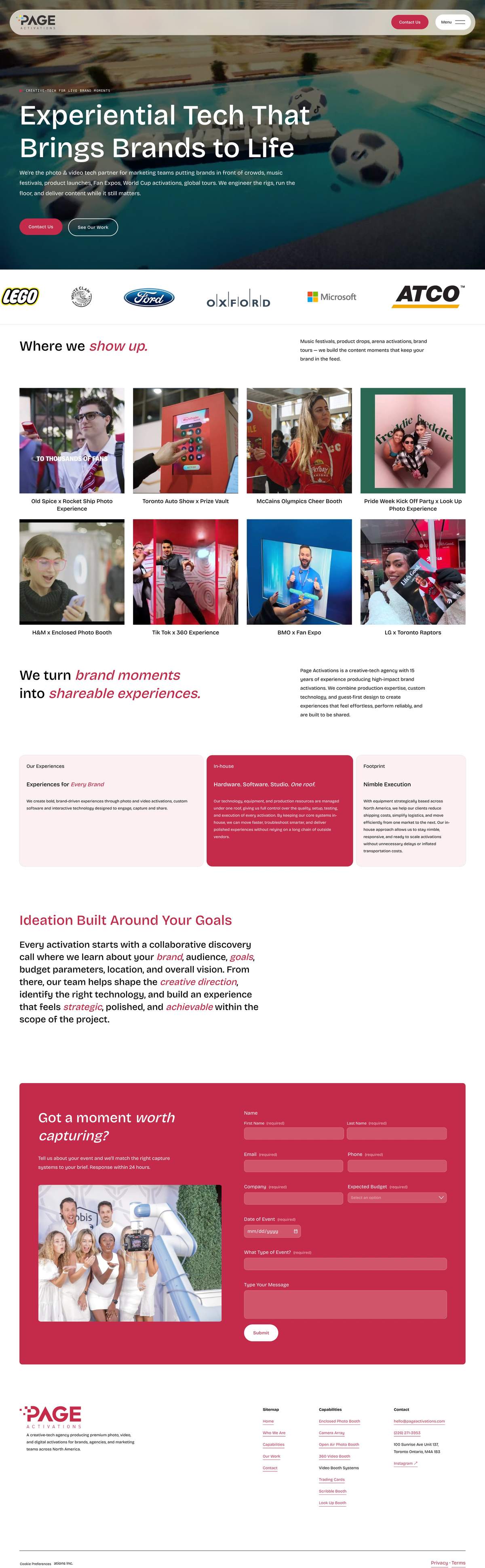 Page Activations — full homepage