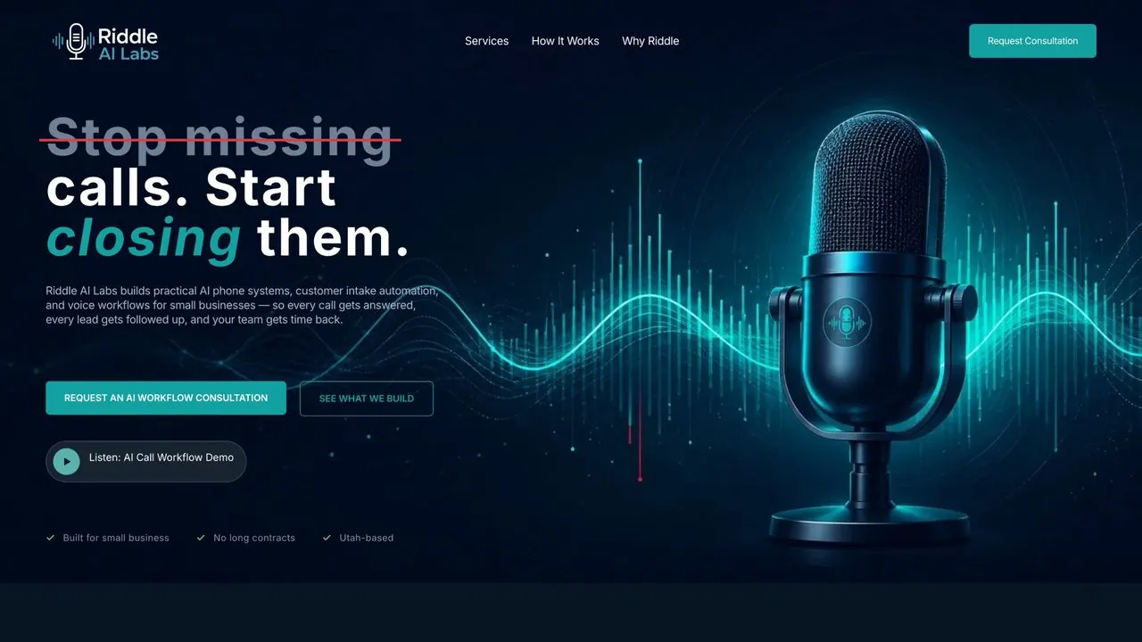 Riddle AI Labs website