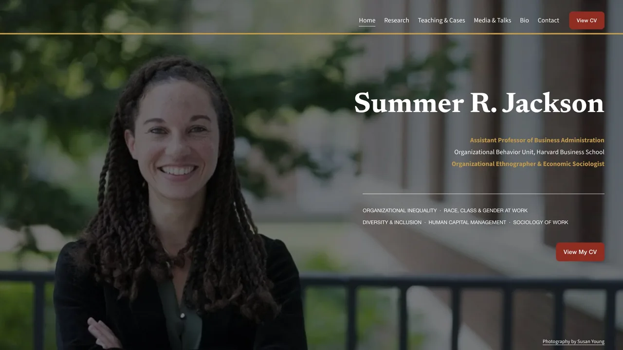 Summer Jackson website homepage