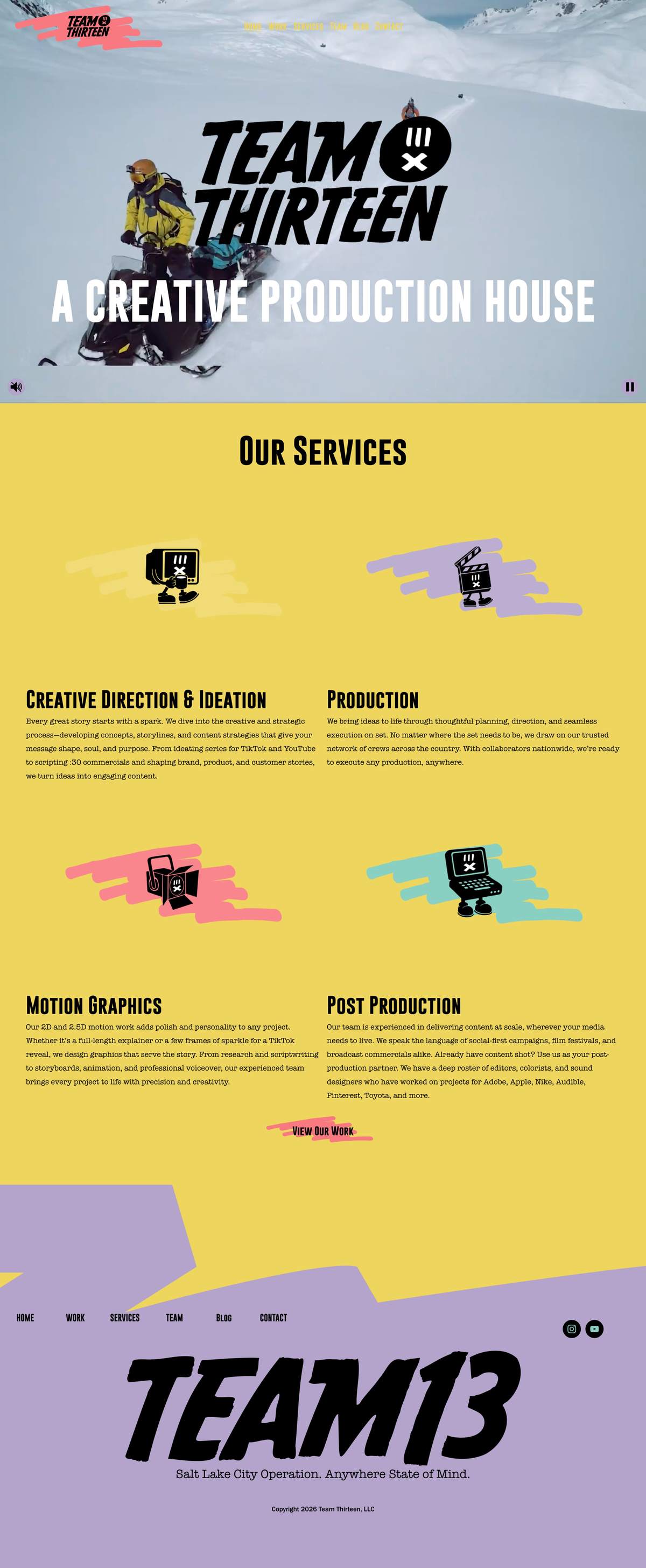 Team Thirteen — full homepage